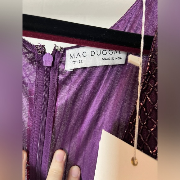 Mac Duggal Purple Long Sleeve Dress - Picture 13 of 15